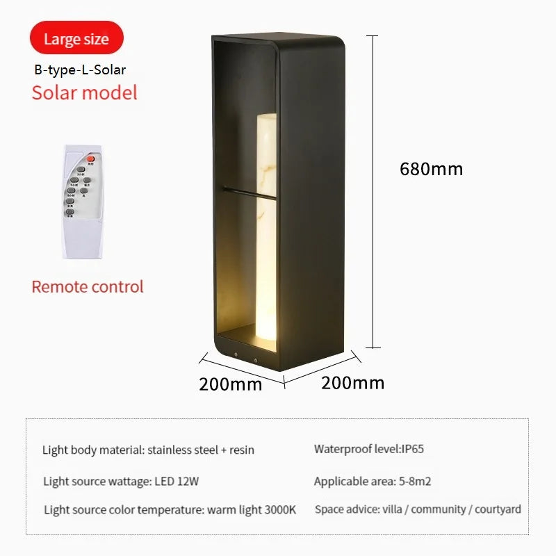 Lampadaire — De jardin moderne solaire LED clôture lumière IP54 extérieur étanche ambiance éclairage pelouse lumières Villa cour décor lampadaires