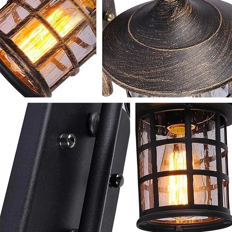 Applique murale — LED rustique en fer vintage pour intérieur et extérieur