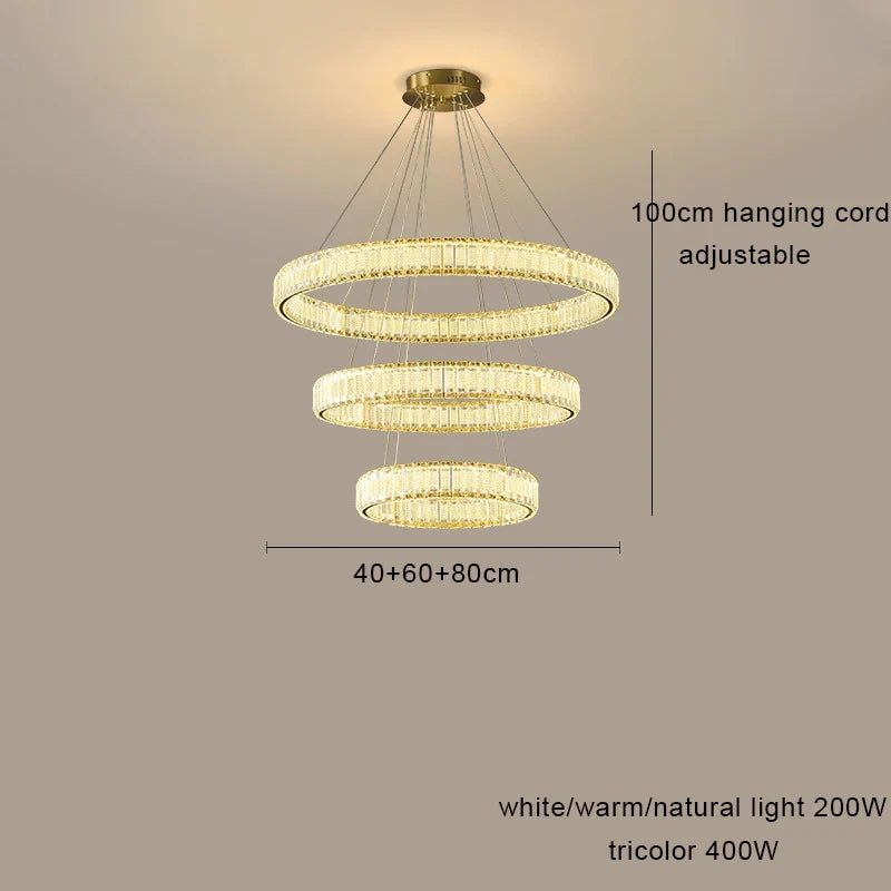 Lustre — LED en cristal fantaisie lumière suspendue moderne