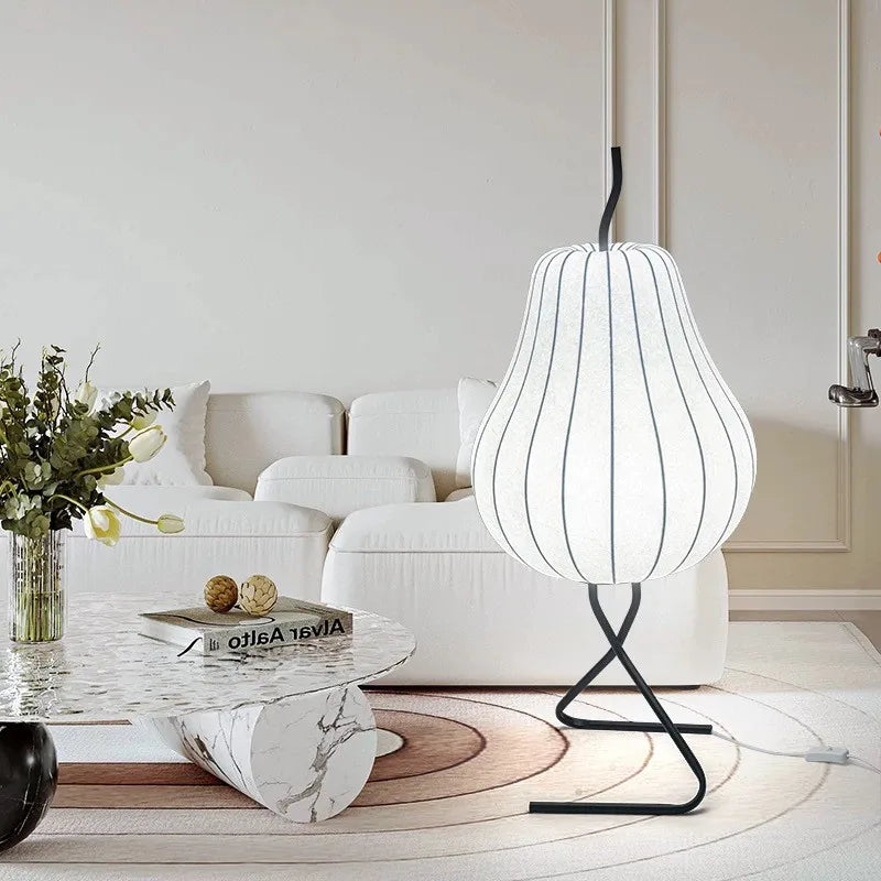 Lampadaire — En soie japonaise design wabi sabi pour décoration intérieure créative