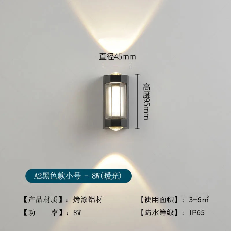 Applique murale — Moderne LED extérieure étanche pour jardin et couloir