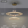 Lustre — Anneaux design pour salon double pour cuisine île hôtel Restaurant LED
