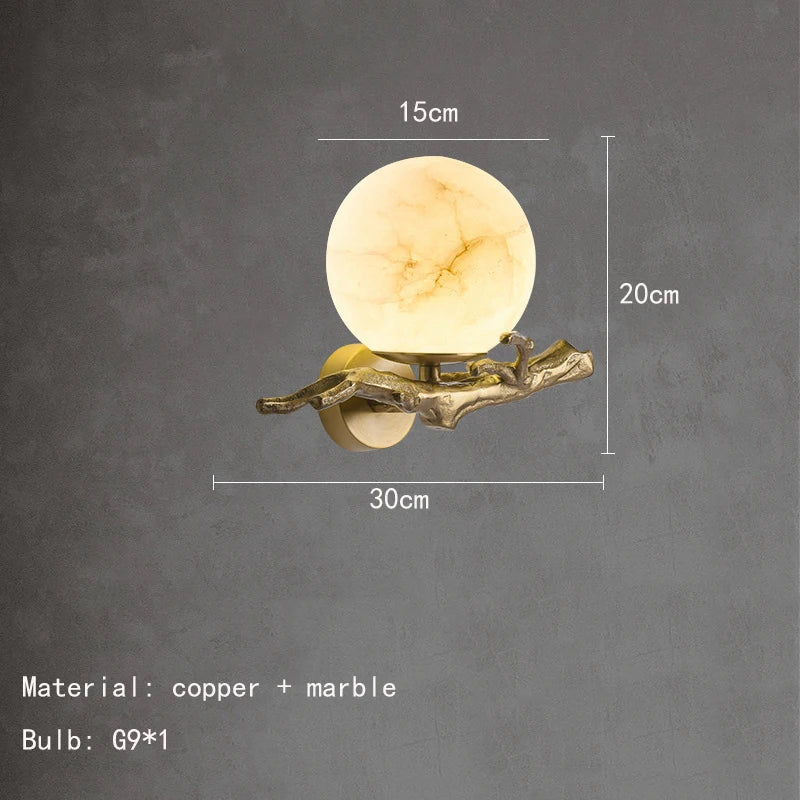 Applique murale en cuivre et marbre naturel design élégant pour intérieur Hermine Mirage - Des Reflets pour Souligner le Décor