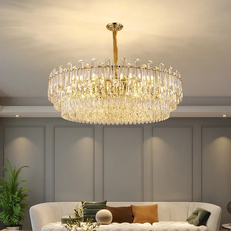 Lustre — En cristal k9 luxe avec lampe LED décoration intérieure élégante