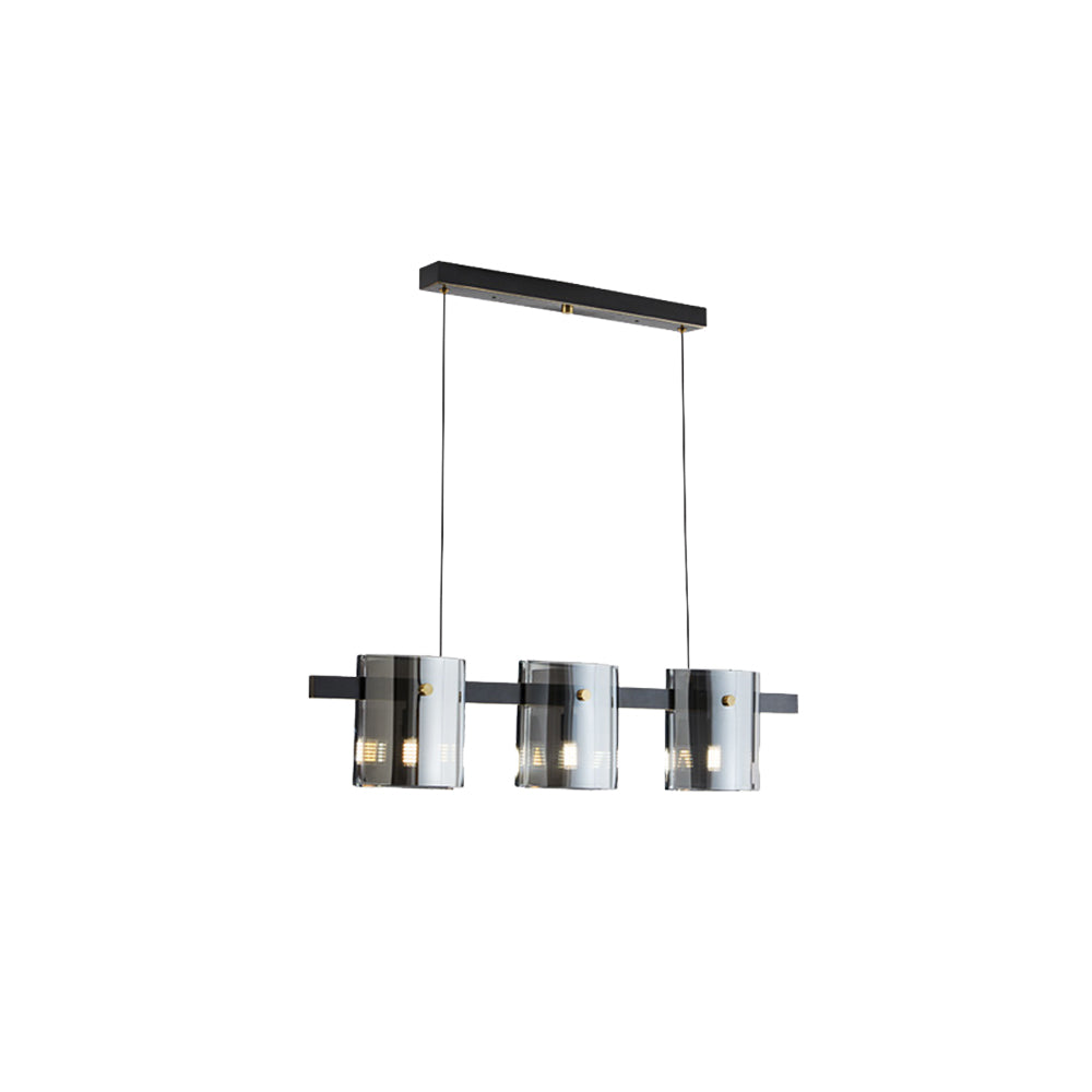Arisha Suspension Cylindre Nordique, Cuivre/Verre, Noir/Or, Bar/Cuisine - Neutralighting