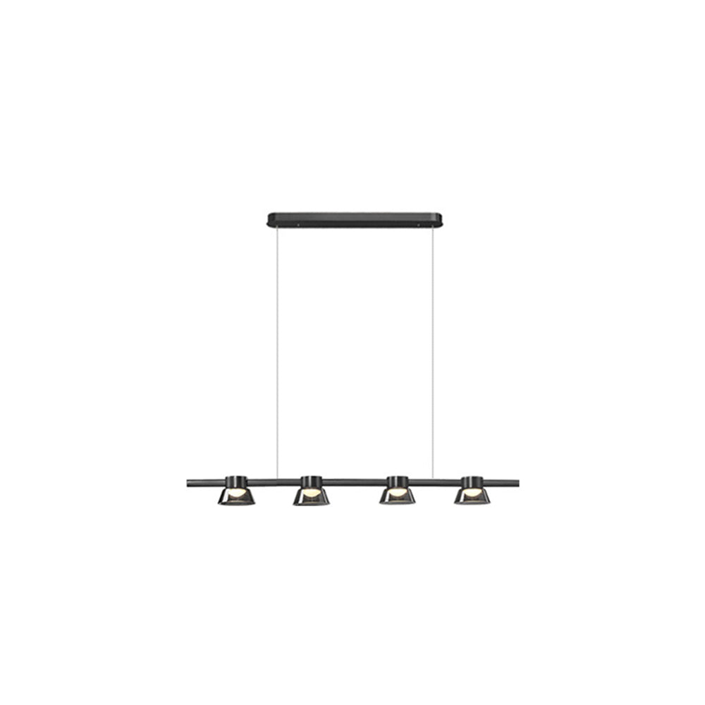 Arisha Suspension Linéaire Urbaine, Métal/Verre, Noir, Cuisine/Bar - Neutralighting