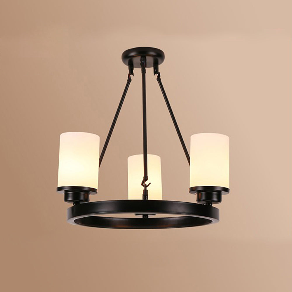 Silva Suspension Bague Rétro, Métal/Verre, Blanc/Noir, Salle à Manger/Salle de Séjour - Neutralighting