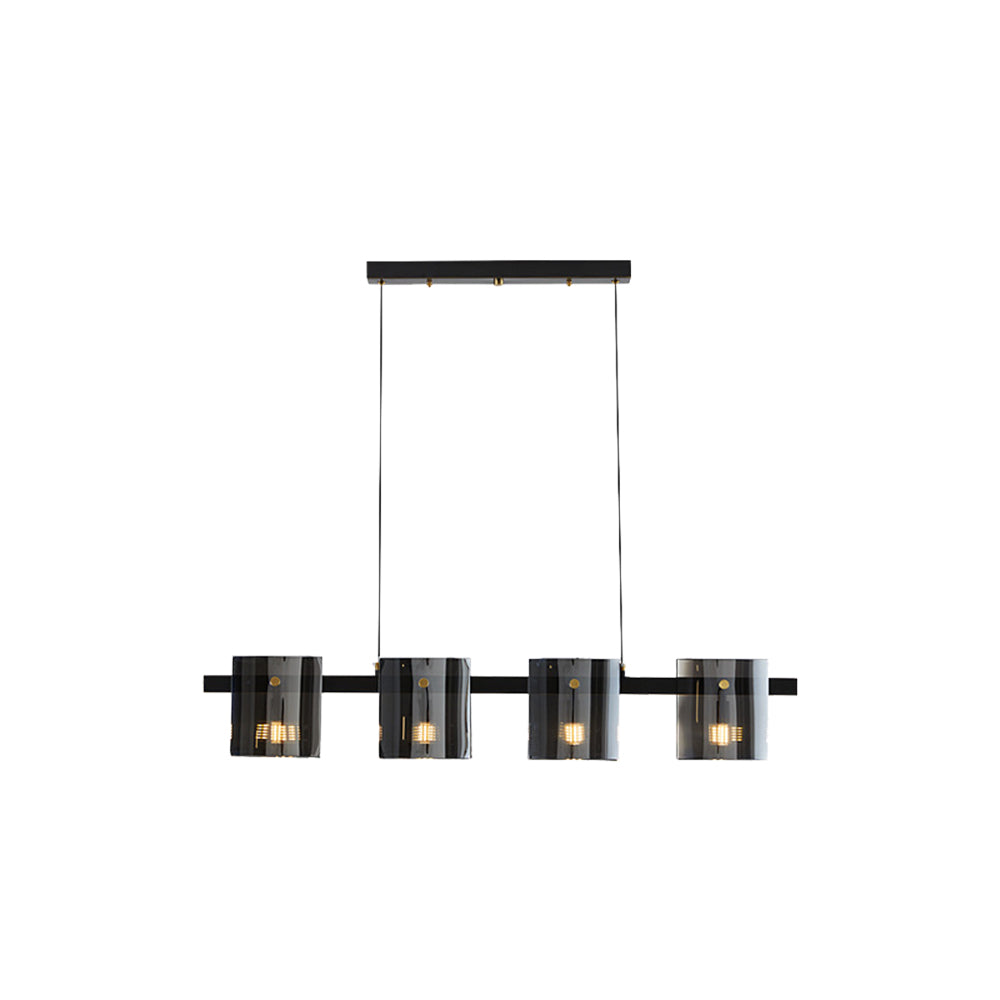 Arisha Suspension Cylindre Nordique, Cuivre/Verre, Noir/Or, Bar/Cuisine - Neutralighting