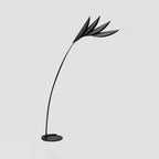 Arisha Lampadaire Feuille Nordique, Métal, Noir, Salle à Manger - Neutralighting