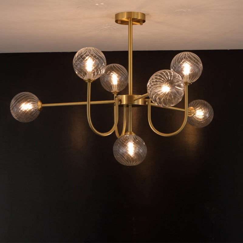Valentina Moderne LED Lustre Or Verre Salle À Manger/Salon/Chambre À Coucher - Neutralighting