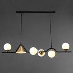 Ray Moderne LED Suspension Noir/Or Verre Salon/Chambre à Coucher - Neutralighting