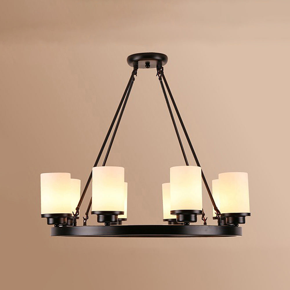 Silva Suspension Bague Rétro, Métal/Verre, Blanc/Noir, Salle à Manger/Salle de Séjour - Neutralighting