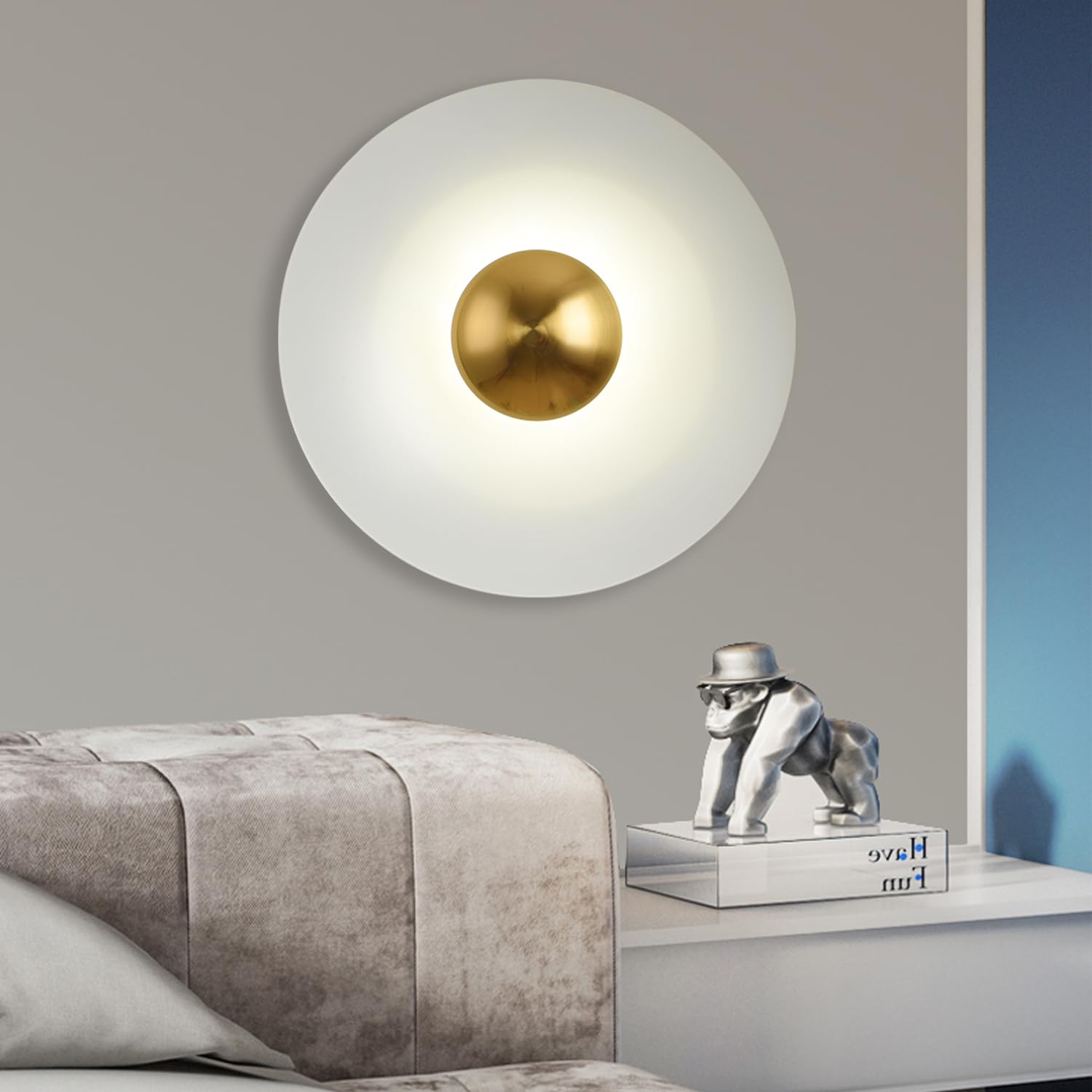 Valentina Minimaliste LED Intérieur Applique Murale Métal Hôtel Chambre à Coucher - Neutralighting