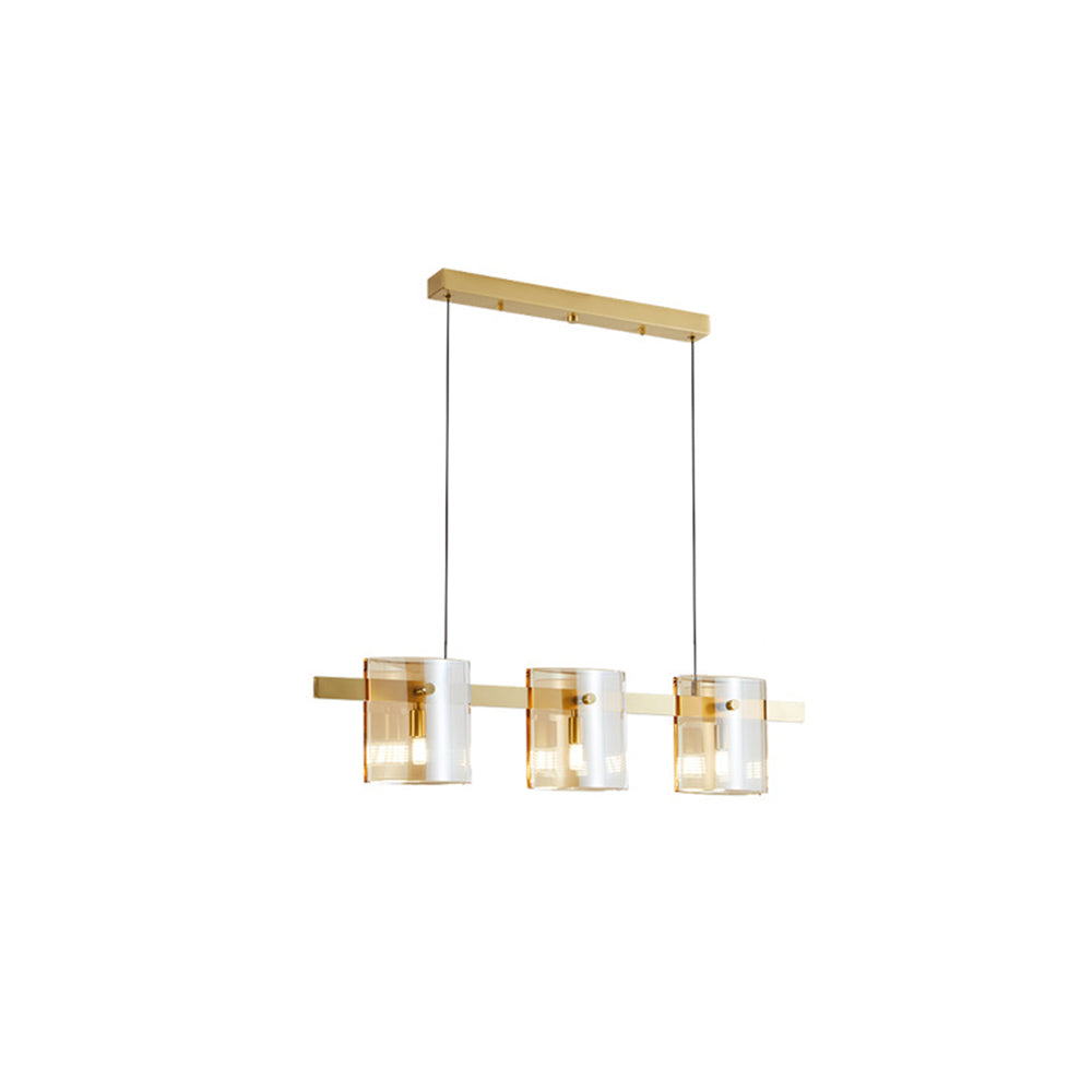 Arisha Suspension Cylindre Nordique, Cuivre/Verre, Noir/Or, Bar/Cuisine - Neutralighting