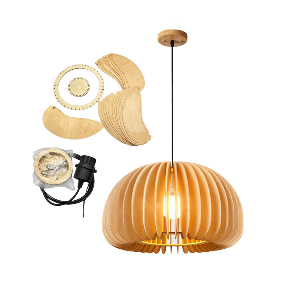 Muto Suspension Citrouille Rustique, Bois/Metal, Bois, Salon - Neutralighting