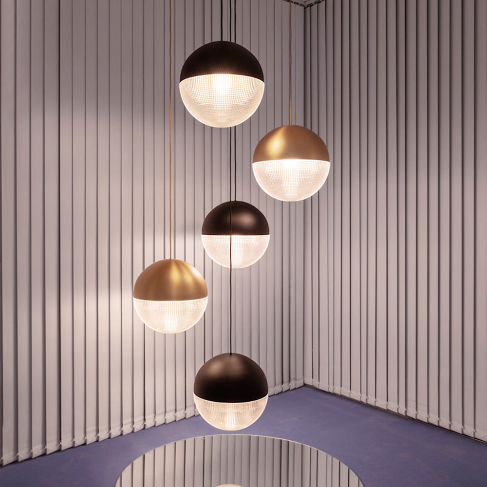 Valentina Suspenison Boule Contemporaine, Métal/Verre, Noir/Or, Bar/Salon/Chambre - Neutralighting