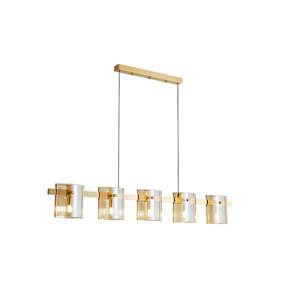 Arisha Suspension Cylindre Nordique, Cuivre/Verre, Noir/Or, Bar/Cuisine - Neutralighting