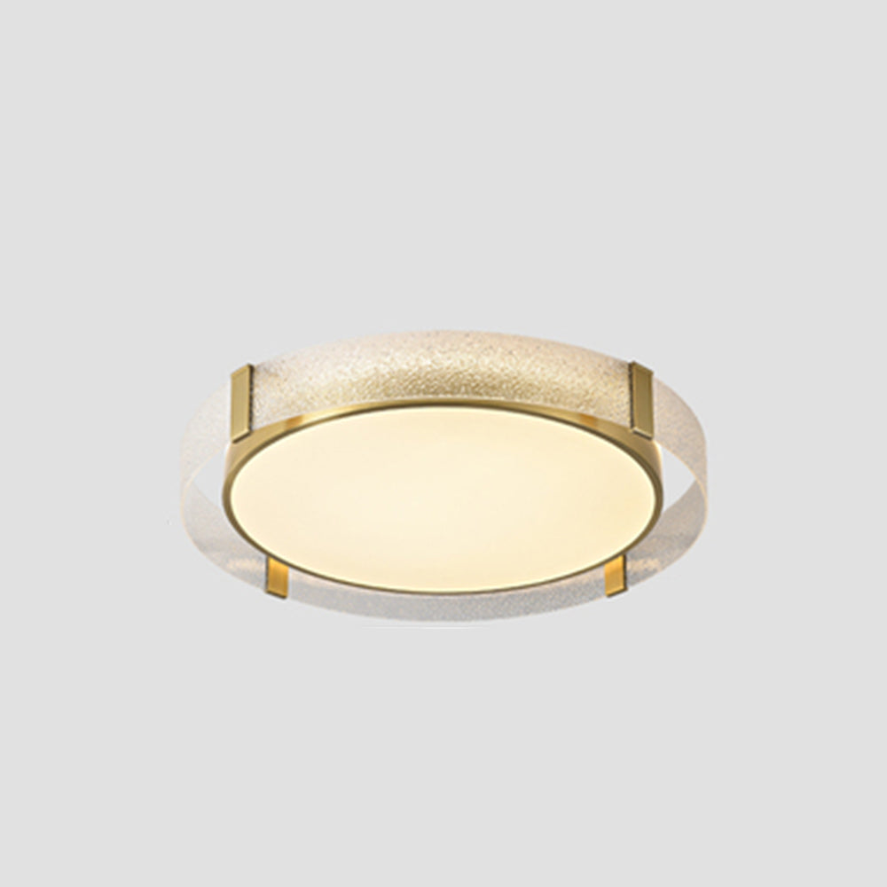 Arisha Plafonnier Rond Moderne, Cuivre/Verre, Doré, Salon - Neutralighting