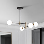 Valentina Design Italien Luminaires Suspensions Globe Moderne Métal/Verre Blanc Laiteux/Clair Chambre/Salon - Neutralighting