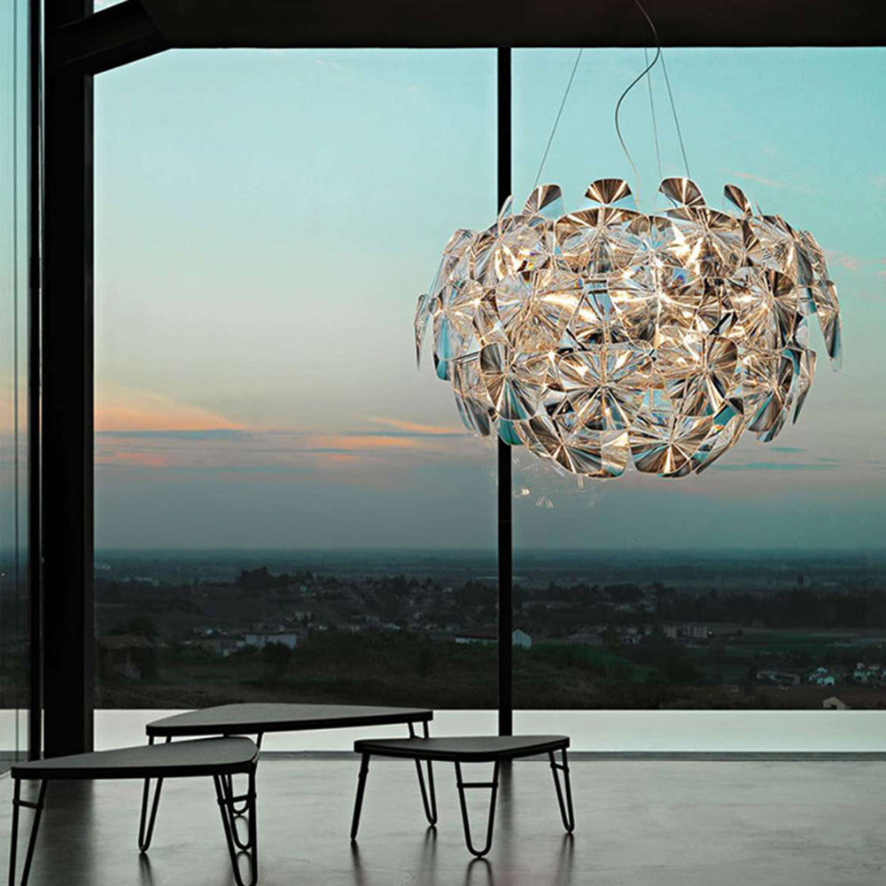 Arisha Suspension Globe Moderne, Metal/PVC, Transparent, Chambre - Neutralighting