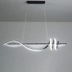 Arisha Style Géométrique Contemporain Linéaire Métal Suspension Blanc/Noir - Neutralighting