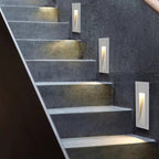 Ray Éclairage Escalier Extérieur Carré Simple, Métal/Acrylique, Noir/Gris/Blanc, Escalier - Neutralighting