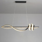 Arisha Style Géométrique Contemporain Linéaire Métal Suspension Blanc/Noir - Neutralighting