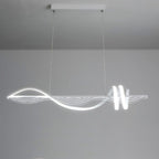 Arisha Style Géométrique Contemporain Linéaire Métal Suspension Blanc/Noir - Neutralighting