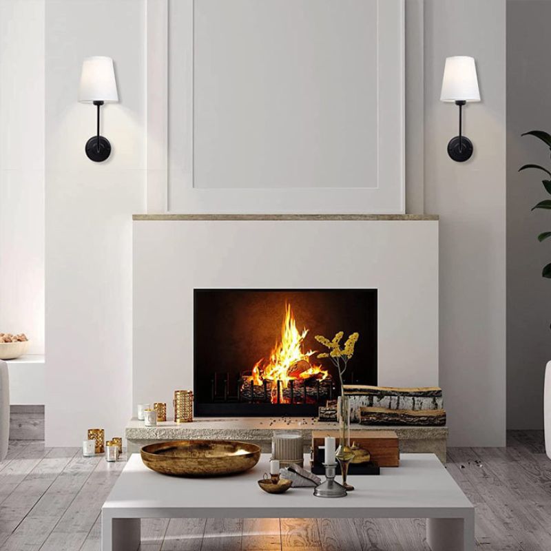 Arisha Moderne Métal Tissu Intérieur Applique Murale Salon - Neutralighting