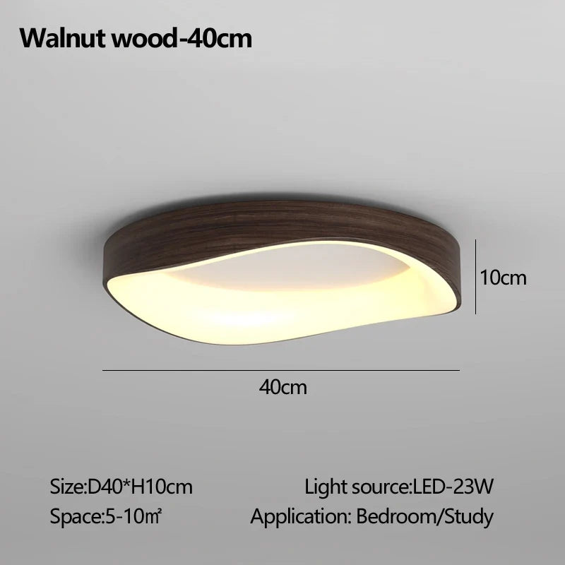 Plafonnier en bois rond avec télécommande pour éclairage intérieur Estelle Nuance - Matière Chaleureuse & Lignes Élégantes