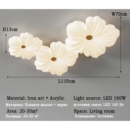 Plafonnier moderne à leds en forme de fleur pour décoration intérieure Adélie Souffle - Une Note Actuelle dans le Décor