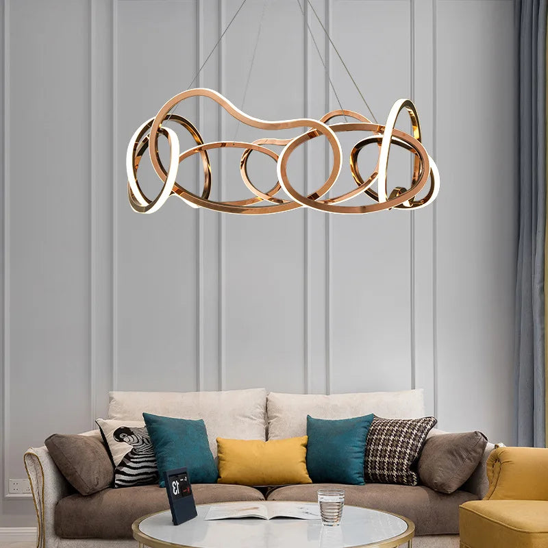 Lustre — Moderne 	 avec lampes LED suspendues en silicone