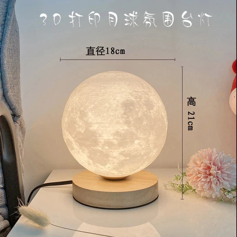 Lampe à poser — Creative 3D lune lampe de Table technologie mode atmosphère lampe chambre d'enfants étudiant lampe chambre étude lampe décorative