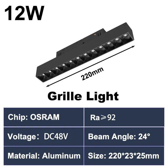 Luminaire — Rail d éclairage magnétique moderne pour intérieur en aluminium