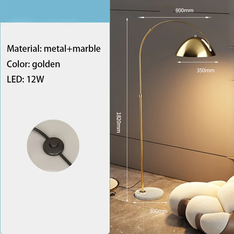 Lampadaire arc en métal chromé moderne minimaliste – Lioris Orée