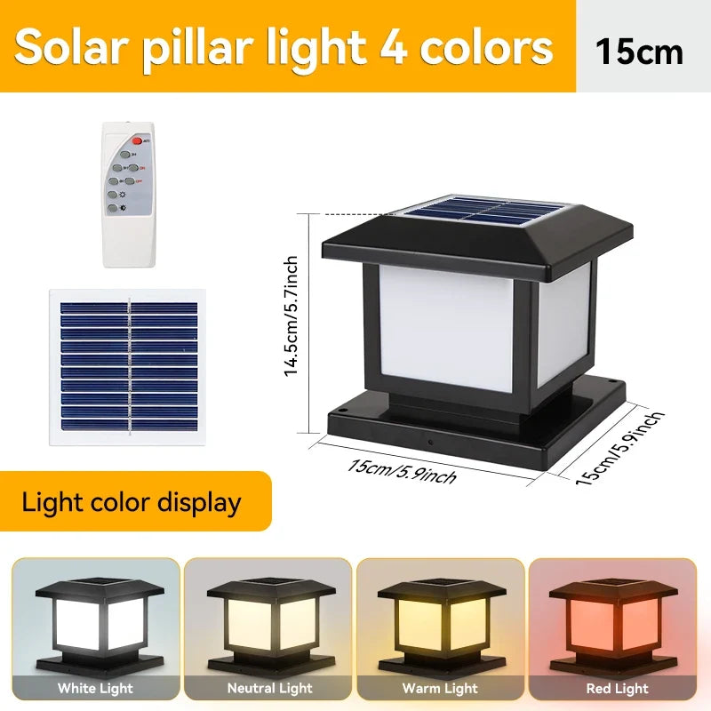lampe pilier solaire vintage pour jardin et allée éclairage décoratif