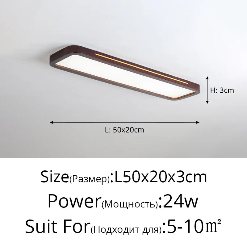 Plafonnier led ultra-mince moderne pour entrée et balcon Viviane Lueur en Bois - Matière Chaleureuse & Lignes Élégantes
