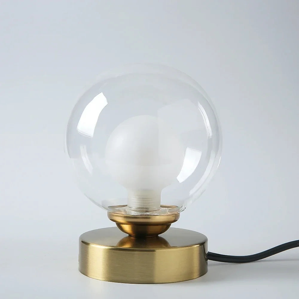 lampe de lecture led en verre doré pour décoration intérieure