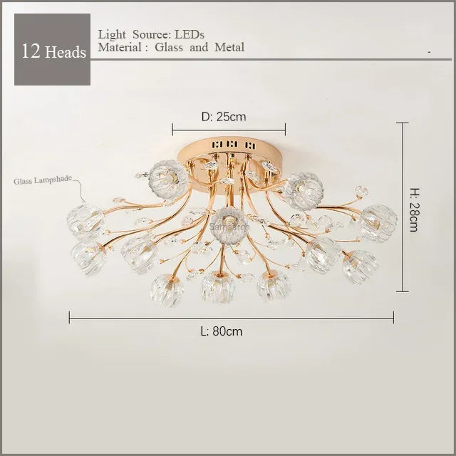 Plafonnier moderne en cristal pour un éclairage luxueux Marceau Dessin - Reflets Étincelants & Décor Élégant
