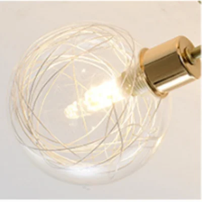 Plafonnier — Boule de verre nordique or noir pour salon chambre Hall suspension lampe décor à la maison éclairage Lustres Luminaires