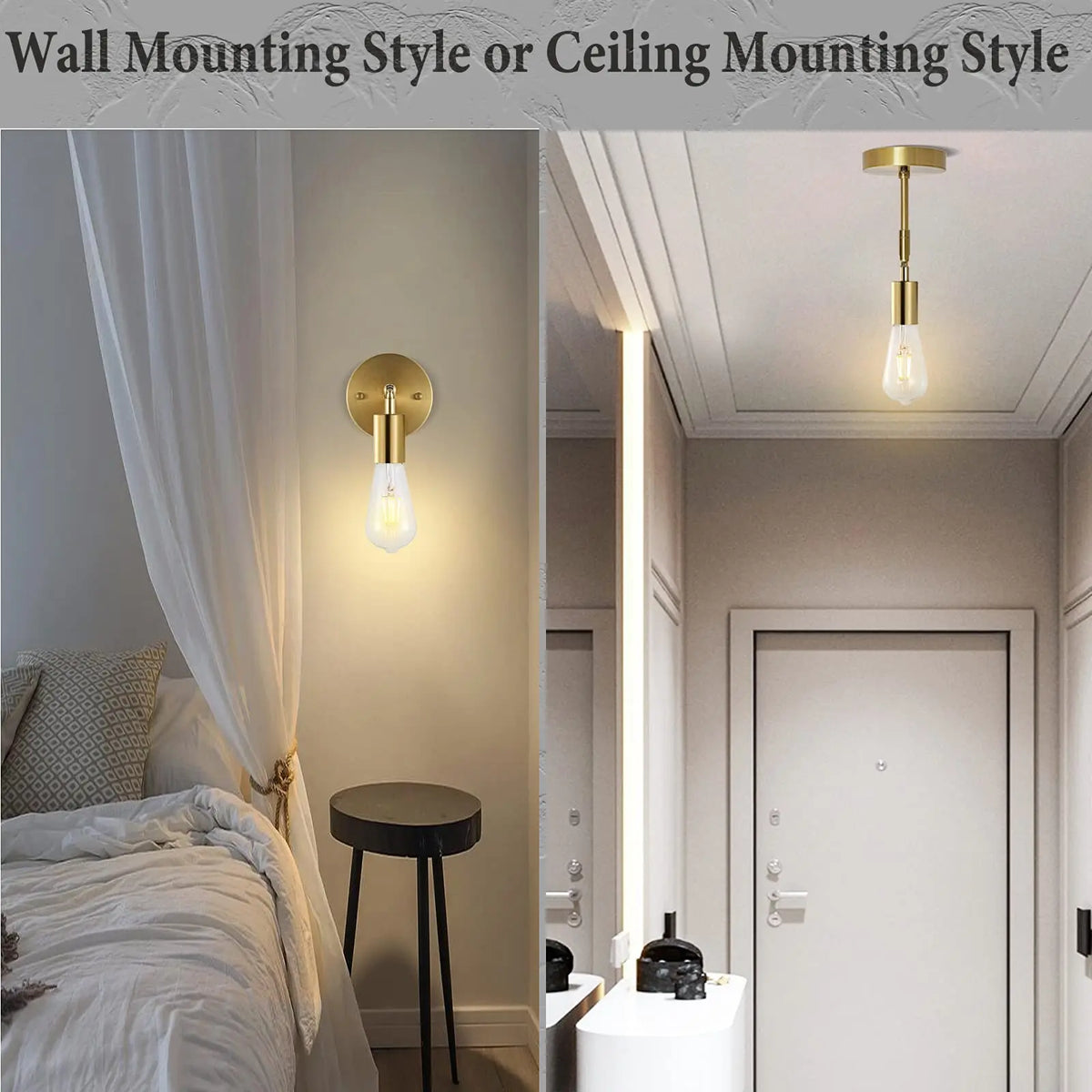 Plafonnier — Vintage applique murale LED lampe 180 ° rotatif industriel E27 chambre chevet salle de bain miroir applique murale vanité luminaire plafonnier