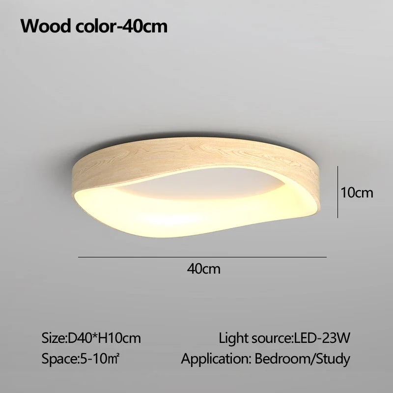 Plafonnier en bois rond avec télécommande pour éclairage intérieur Estelle Nuance - Matière Chaleureuse & Lignes Élégantes