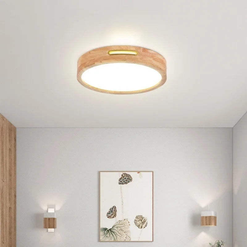 Plafonnier led moderne simple rond carré décoratif idéal Oscar Perspective en Bois - Une Touche Naturelle dans le Décor