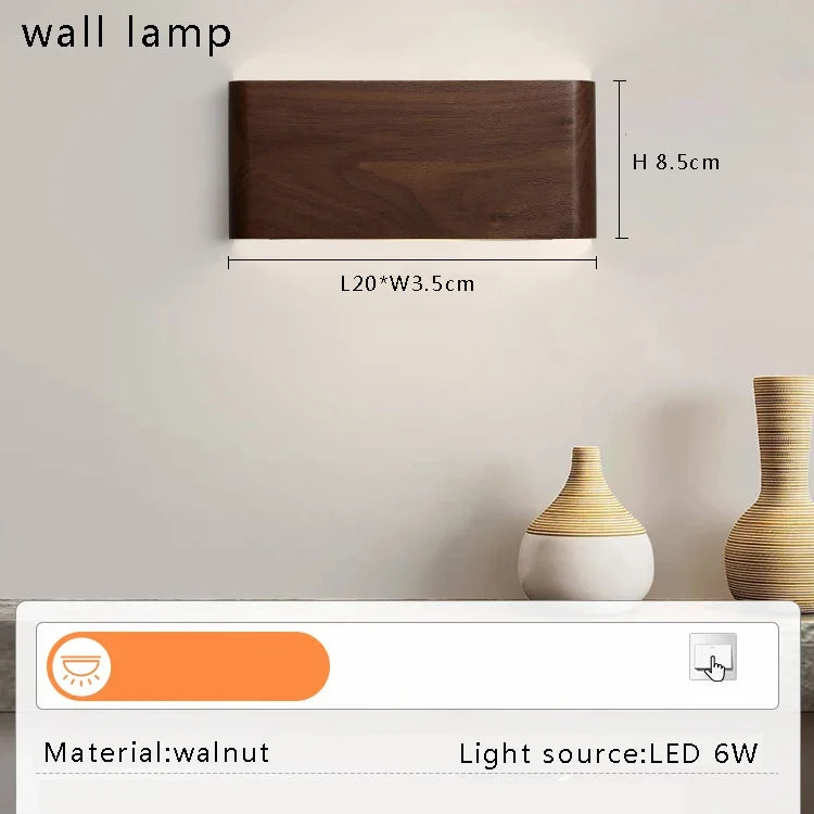 Plafonnier — LED design rétro moderne en bois foncé grand lustre