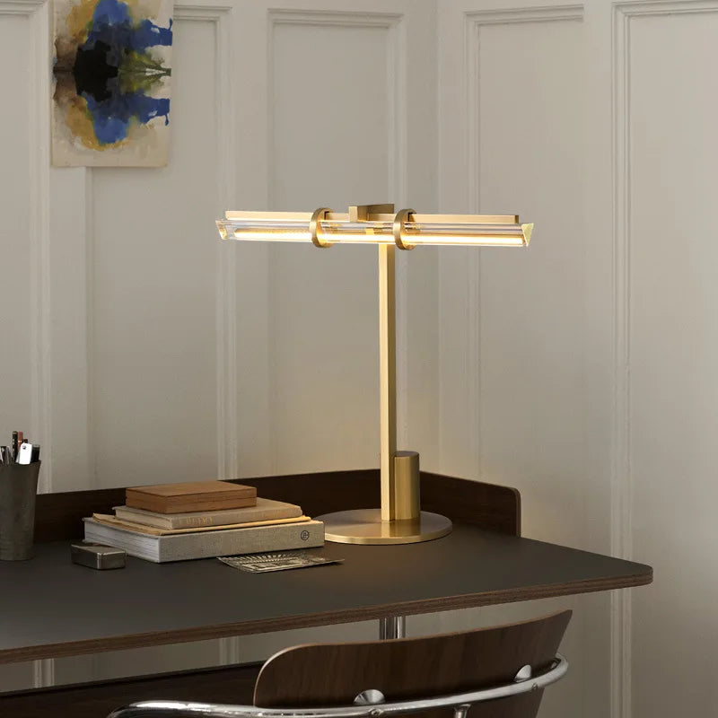 lampe de bureau led moderne en cristal minimaliste pour lecture et travail