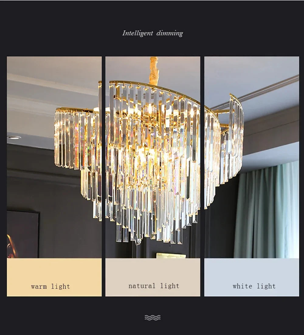 Lustre — En cristal design dimmable pour une ambiance élégante