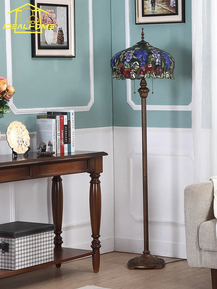 Lampadaire — Vintage rétro tiffany LED pour décoration intérieure ambiance
