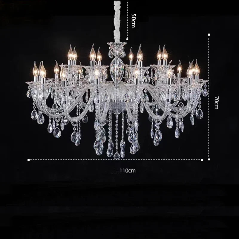 Lustre — Moderne en verre cristal pour espace de luxe