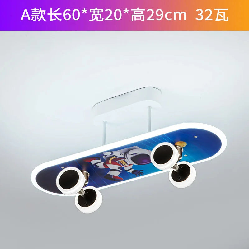 Plafonnier skateboard à intensité variable pour chambre enfant Elvire Arpège en Métal - Caractère & Élégance dans le Décor