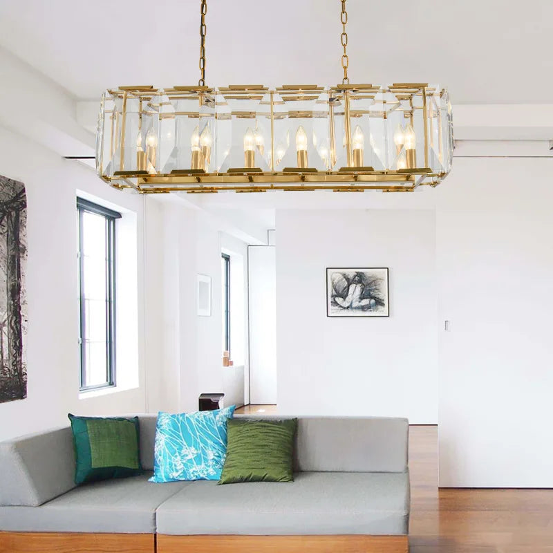Suspension — Moderne en cristal k9 suspension rectangulaire grande taille